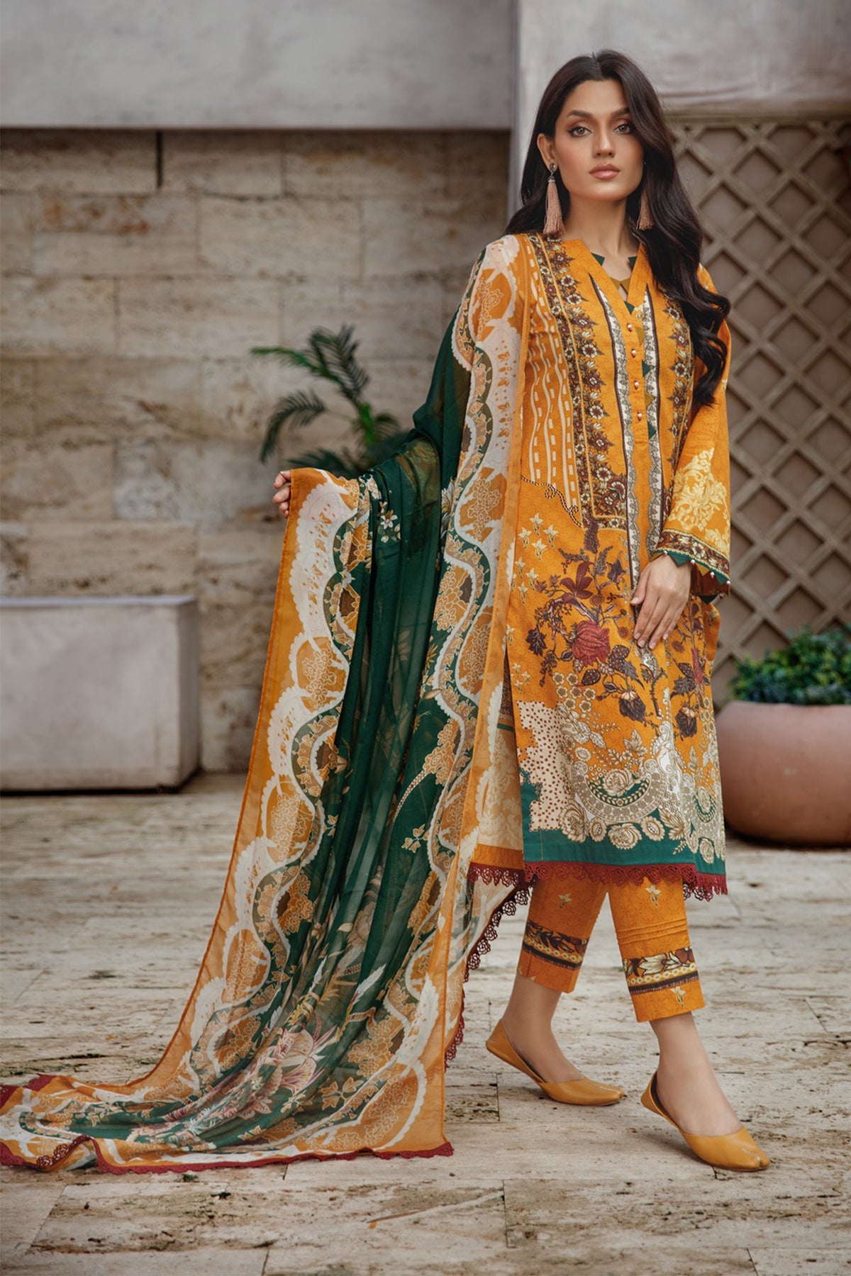 Dastaan - Cambric 3Pcs Unstitch Suit - Tasneem Fabrics