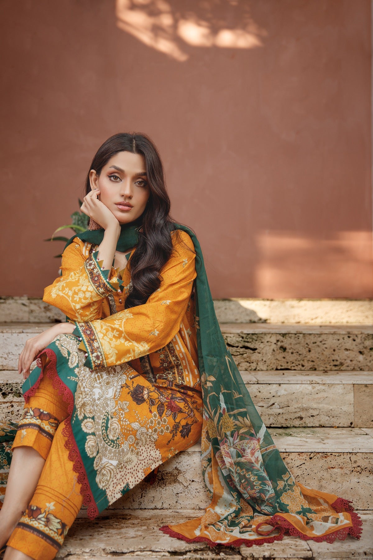 Dastaan - Cambric 3Pcs Unstitch Suit - Tasneem Fabrics