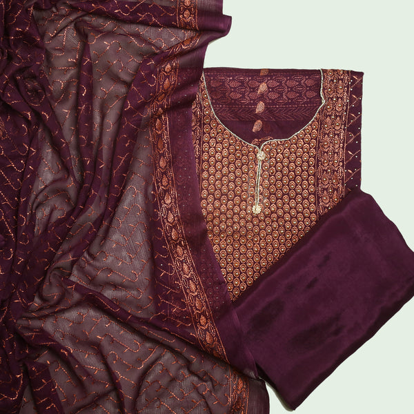 Embroidered Baarish Suit Unstitched-FBEM0000487