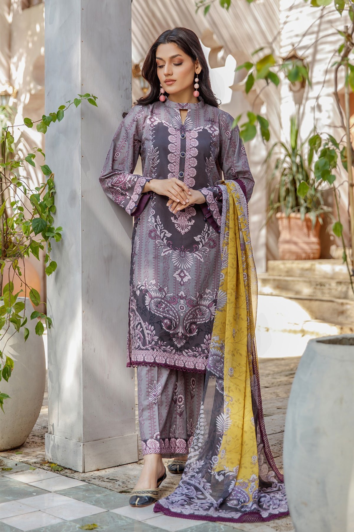 Dastaan - Cambric 3Pcs Unstitch Suit - Tasneem Fabrics