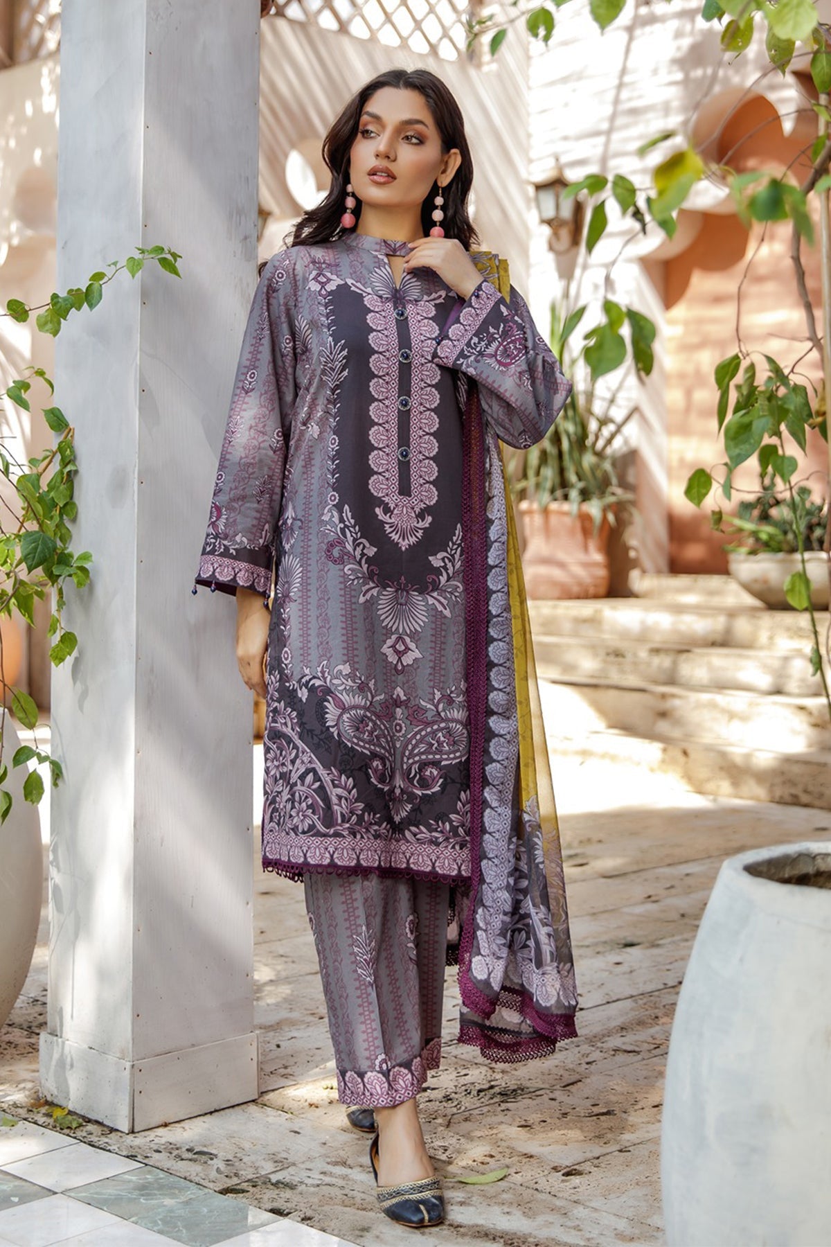 Dastaan - Cambric 3Pcs Unstitch Suit - Tasneem Fabrics