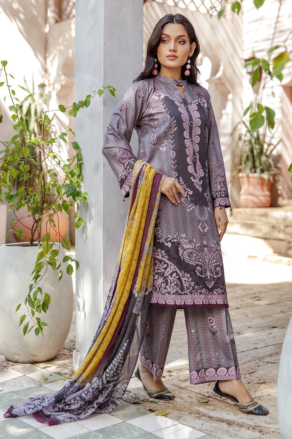 Dastaan - Cambric 3Pcs Unstitch Suit - Tasneem Fabrics