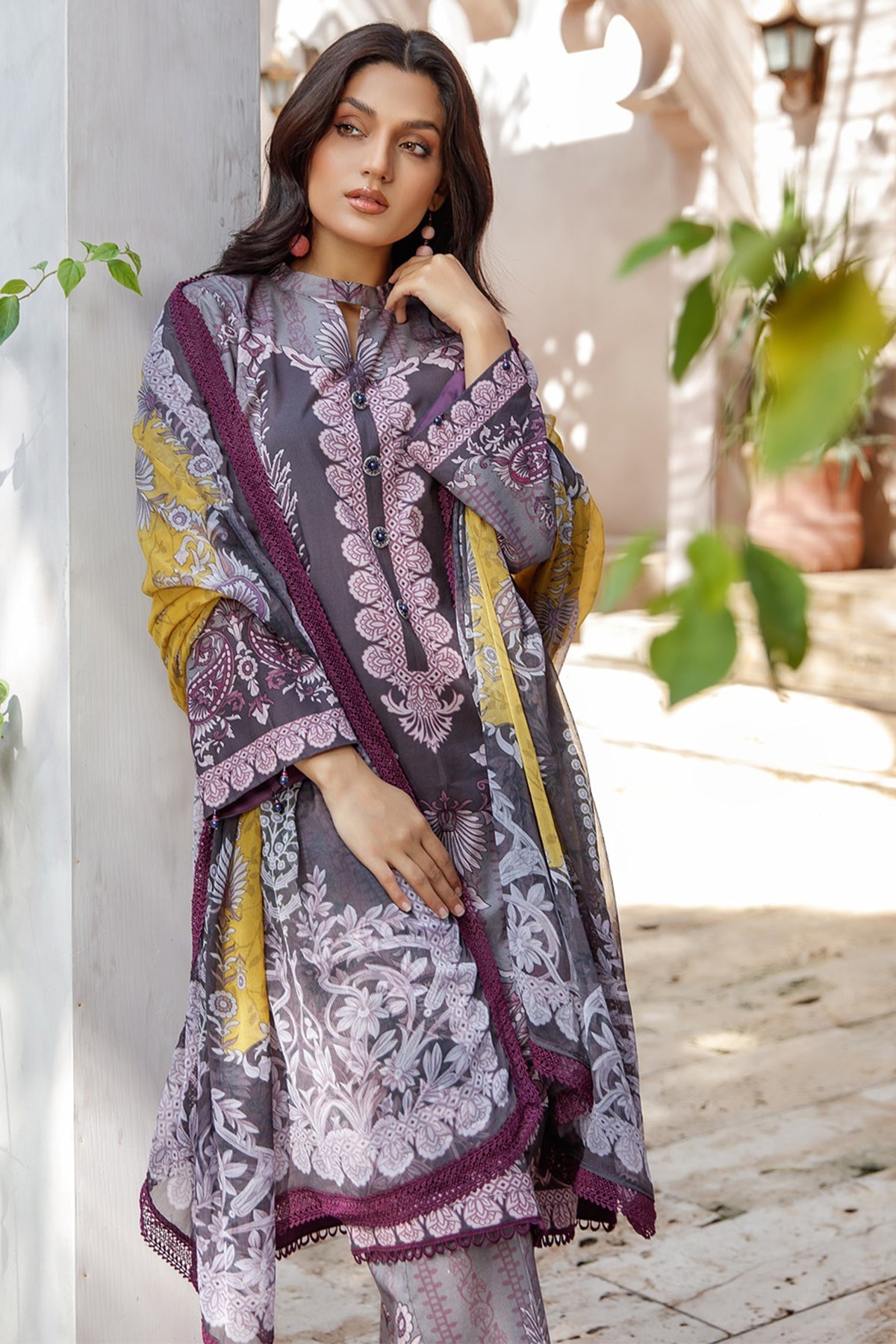 Dastaan - Cambric 3Pcs Unstitch Suit - Tasneem Fabrics