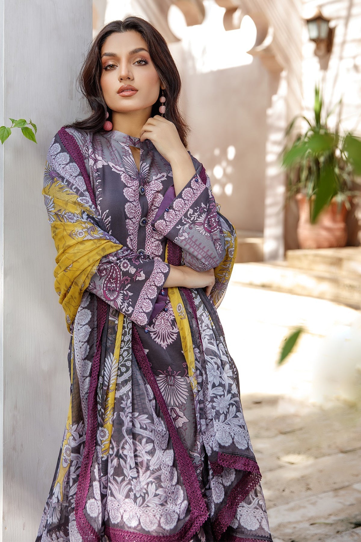 Dastaan - Cambric 3Pcs Unstitch Suit - Tasneem Fabrics