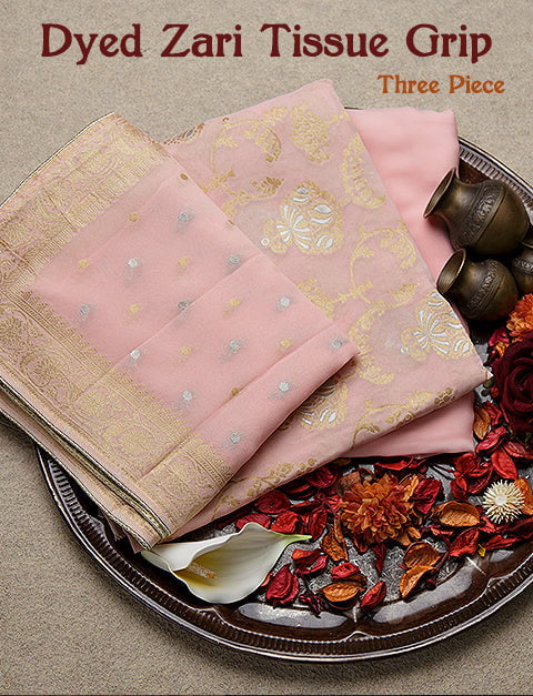 Pure Zari Tissue Grip Zari Jacquard-FGDS0001792 - Tasneem Fabrics