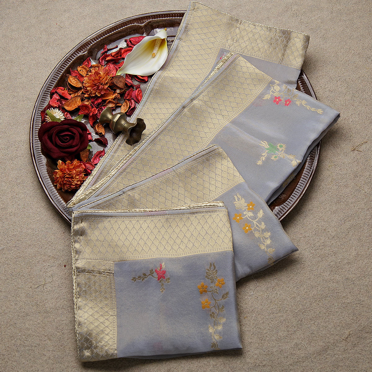 Pure Zari Tissue Grip Zari Jacquard-FGDS0001845 - Tasneem Fabrics