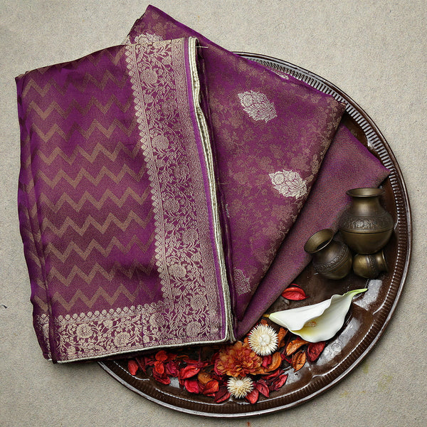 Pure Zari Tissue Grip Zari Jacquard-FGDS0001825 - Tasneem Fabrics