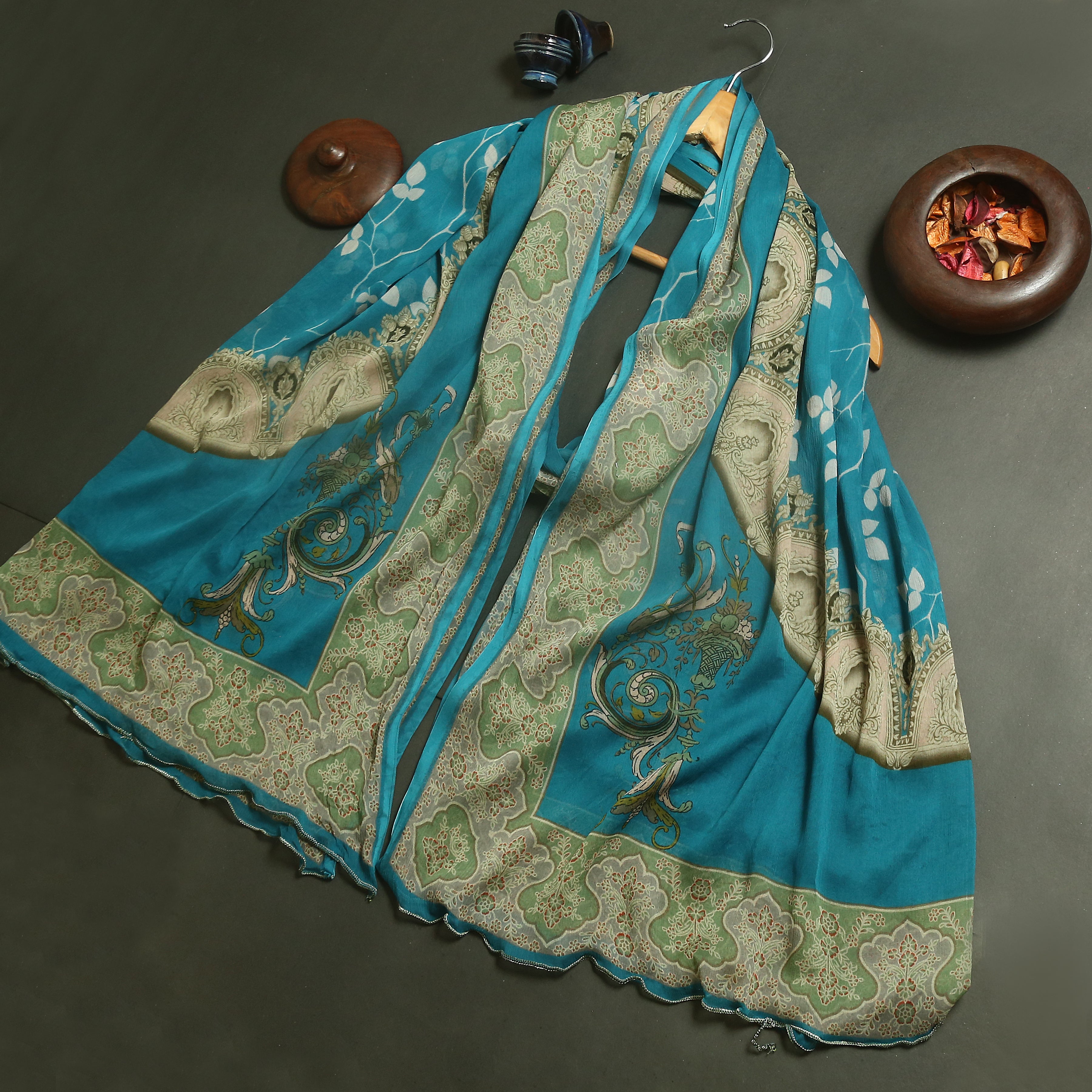 Printed Crinkle Dupatta-MDPR0003500