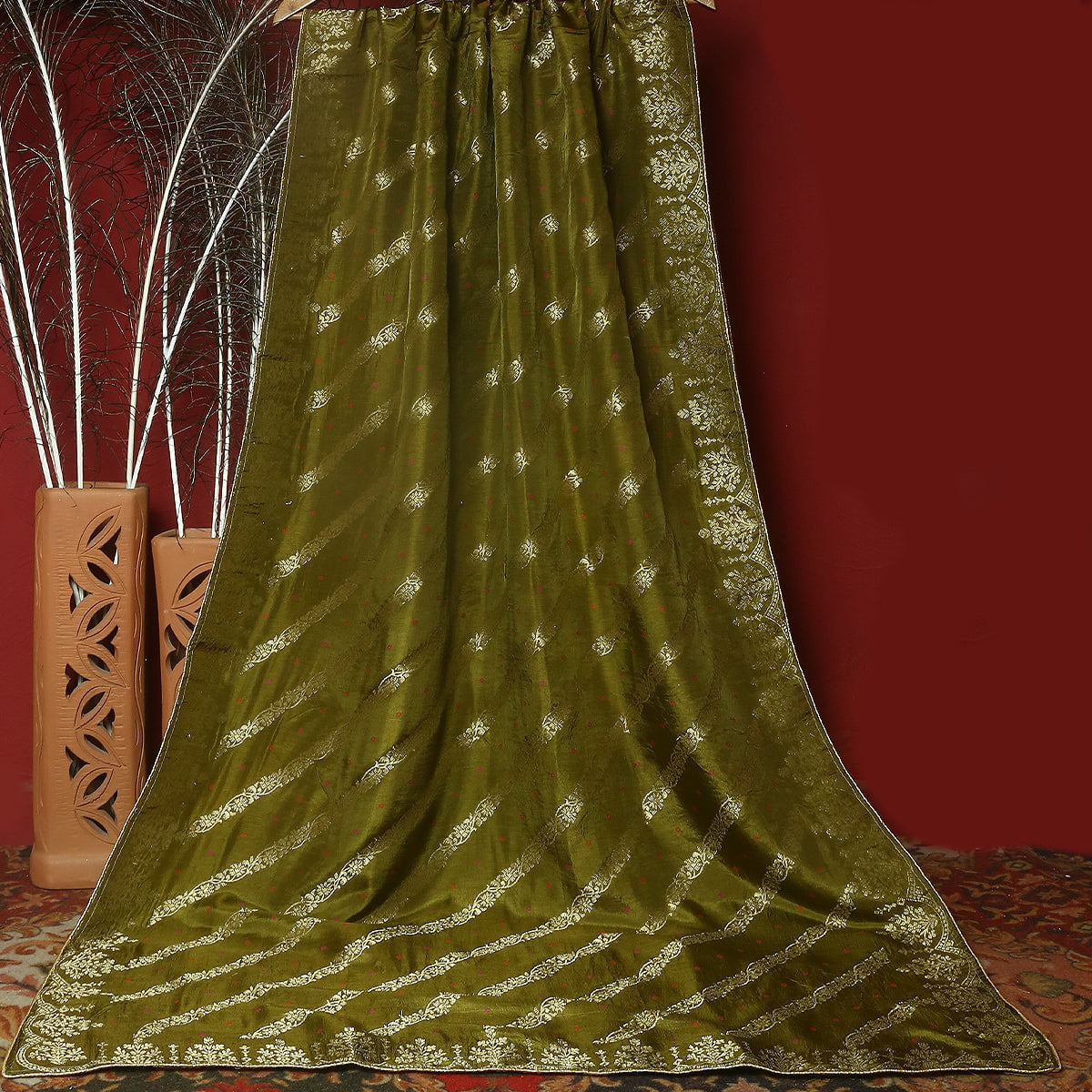 FBDY0002838-Matka Silk Zari Jacq Meena - Tasneem Fabrics