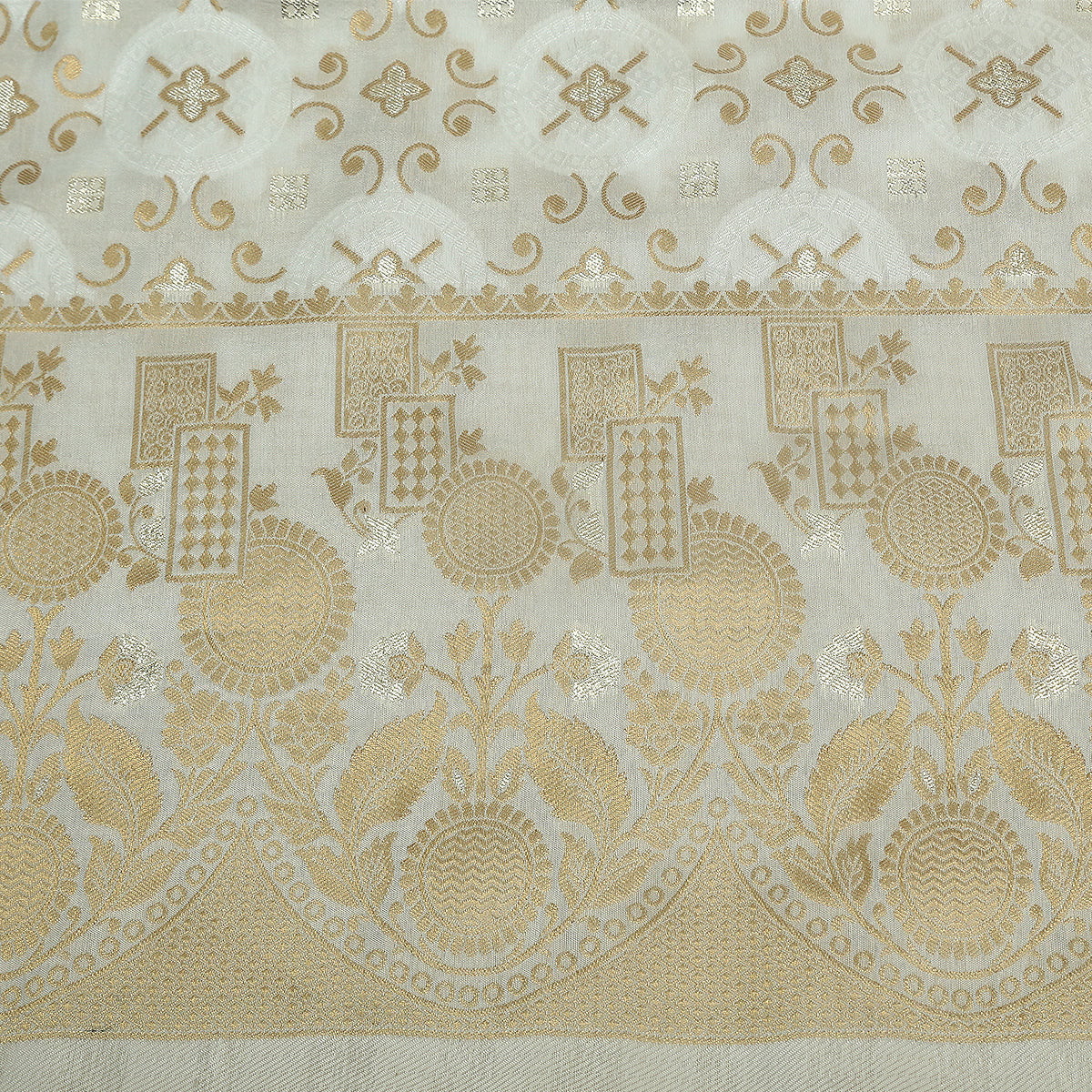 Plain Raw Silk Self Zari Jacquard-FBWH0001681 - Tasneem Fabrics