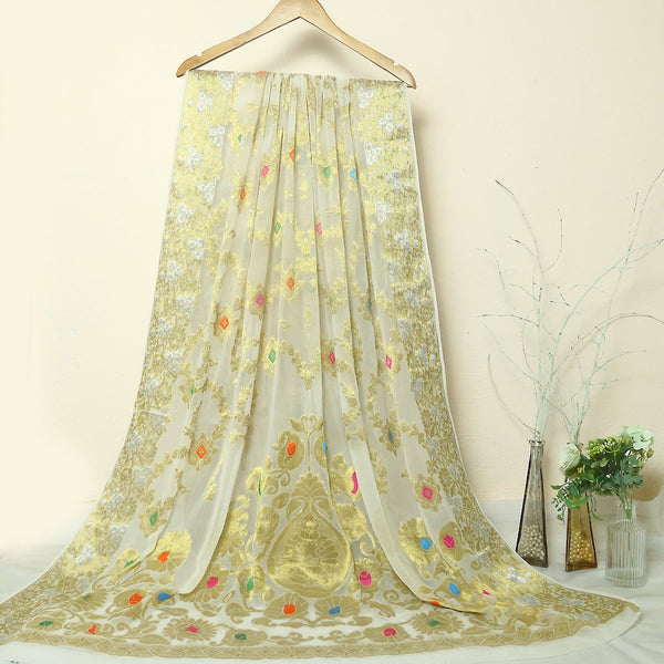 Pure Chinon Jacquard-MDWH0001189 - Tasneem Fabrics